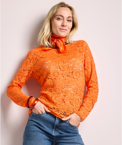 kanten top lange mouw