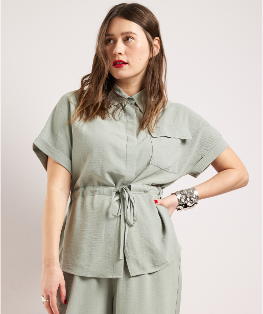 blouse met strikceintuur