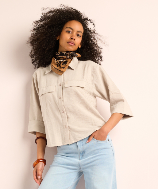 linnenlook wijde blouse