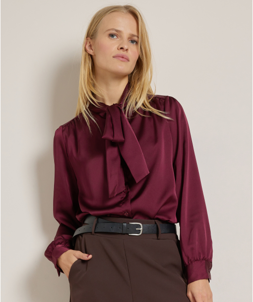 blouse met strikkraag