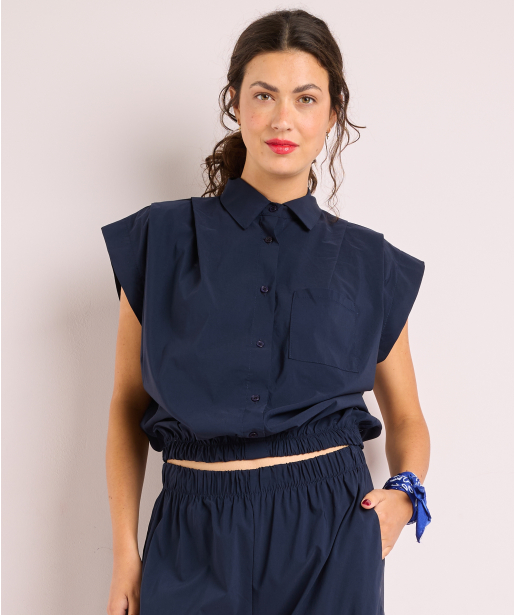 blouse met elastische zoom