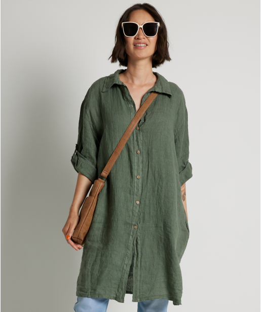 linnen lange blouse