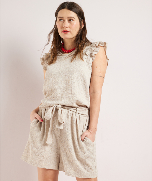 singlet crinkle met ruches