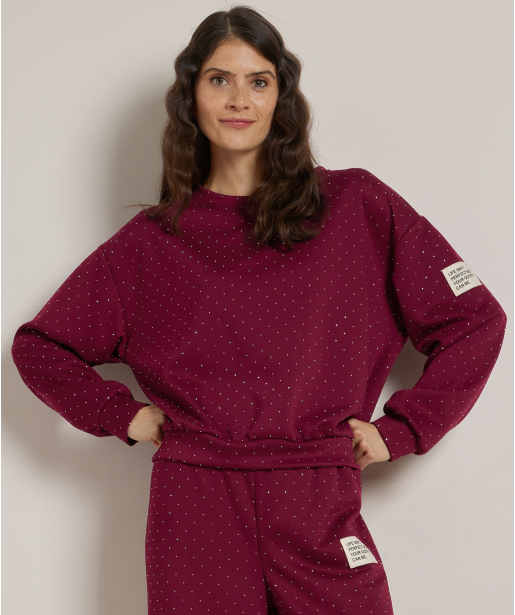 glitter trui mouwlabel