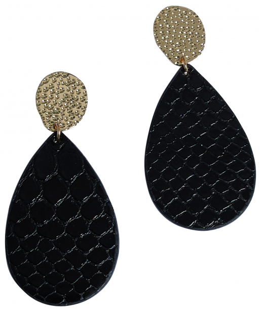 oorbellen teardrop zwart
