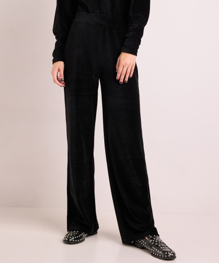 rib velvet wide fit broek