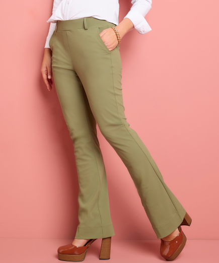 flared fit broek travelstof