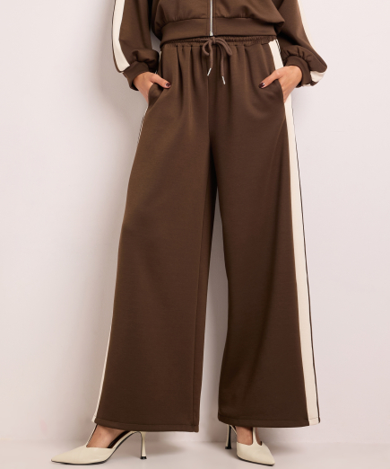 wide fit broek met strepen