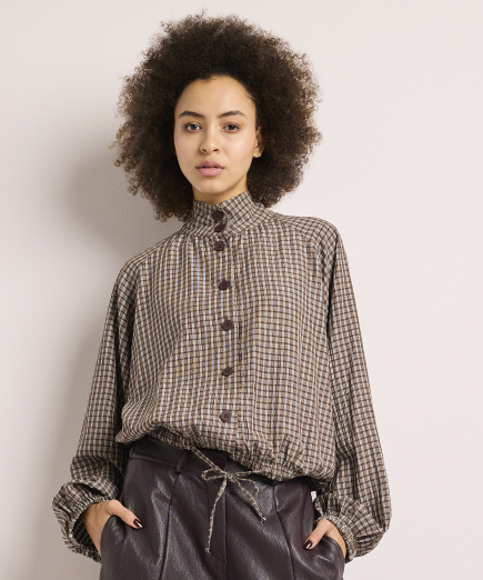 blouse met ruiten dessin