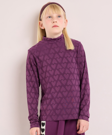 top met hoge hals en print