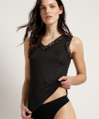 rib singlet met kant