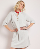 linnen jurk met knoopsluiting