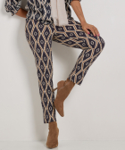 slim fit jersey broek met print