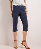 straight fit stretch twill capri broek