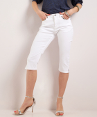 straight fit stretch twill capri broek