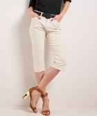 straight fit stretch twill capri broek