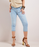slim fit stretch denim capri broek