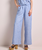 linnenlook wide fit broek