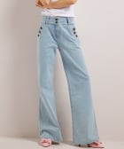 wide fit stretch jeans knopen