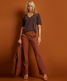 wide fit broek travelstof met naad