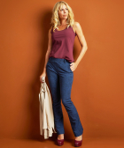 flared fit broek travelstof