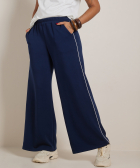 wide fit broek met witte naad
