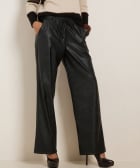 wide fit broek lederlook