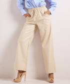 wide fit broek lederlook