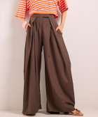 wijde pantalon met plooien
