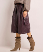 cargo bermuda lederlook