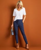 slim fit broek travelstof