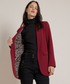 blazer met panterprint voering
