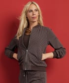 travelstof bomber jasje pinstripe