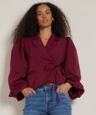 overslag blazer met pofmouw