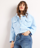 blauw jasje met ribbelstructuur