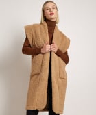 teddy gilet lang