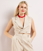 kort gilet met strepen dessin