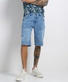 slim fit jogg denim bermuda