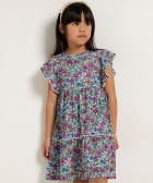 ruche jurk met bloemenprint