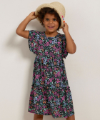 ruche jurk met bloemenprint