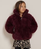 fake fur jas doorgestikt