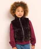 faux fur gilet met rits