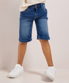 jogg jeans met knoop- met ritssluiting