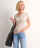 v-hals polo palmboomprint