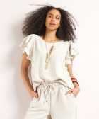 t-shirt met ruffle mouwen
