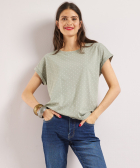 wijd t-shirt stippen