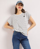 wijd t-shirt glitterstreep