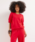 ronde hals t-shirt pofmouw