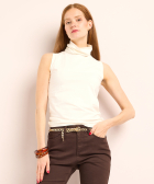 basic mouwloos t-shirt met col