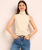 basic mouwloos t-shirt met col